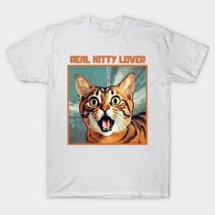 Real Kitty Lover Cute Cat Cartoon Cat Lover T-Shirt